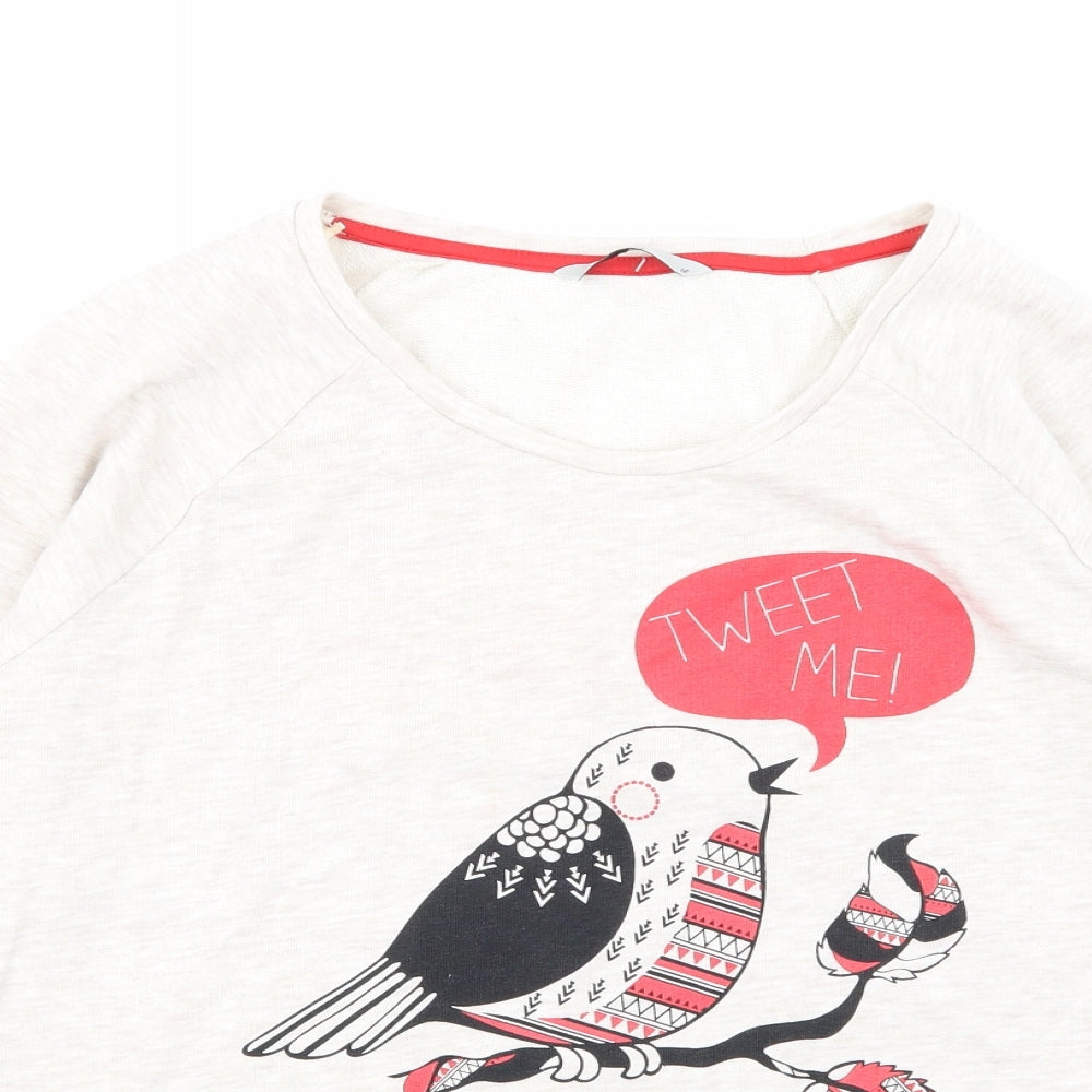 TU Womens Beige Animal Print  Pullover Sweatshirt Size 12