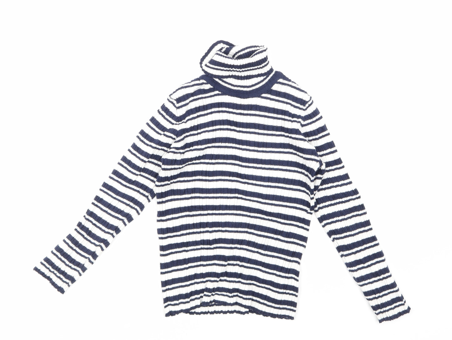 Nutmeg Girls Blue Striped  Basic T-Shirt Size 7-8 Years