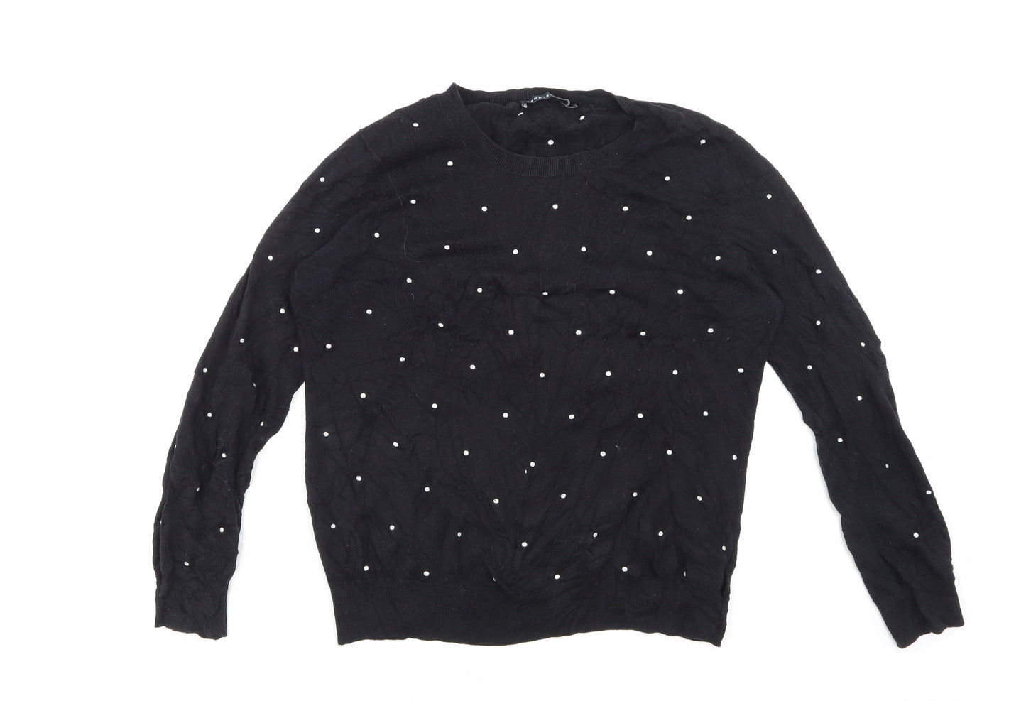 sports creative Womens Black Striped  Basic T-Shirt Size S