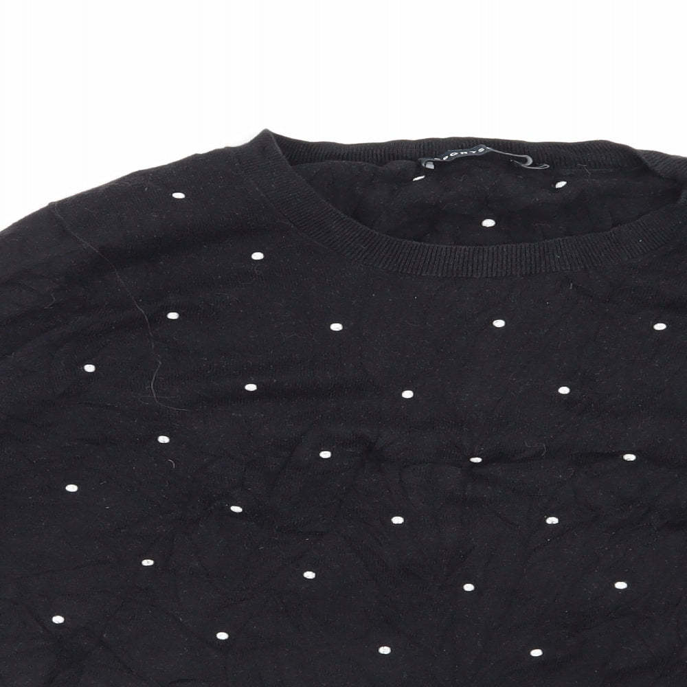 sports creative Womens Black Striped  Basic T-Shirt Size S