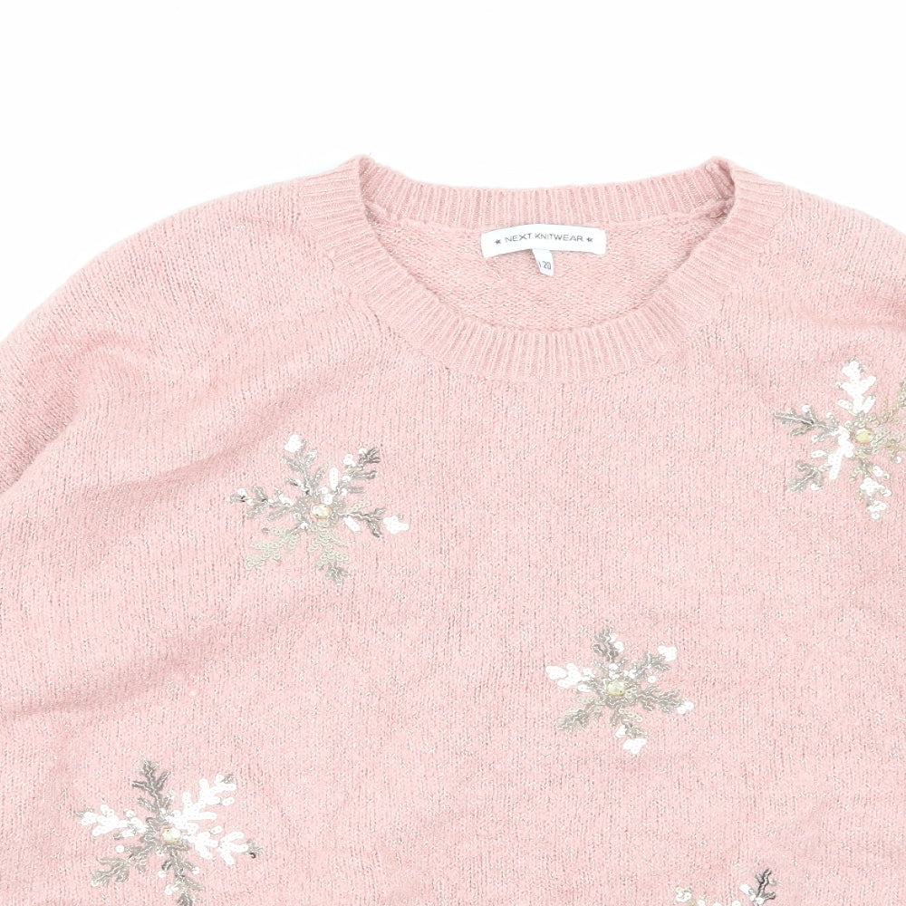 NEXT Womens Pink   Pullover Sweatshirt Size 20  - chrstmas jumper