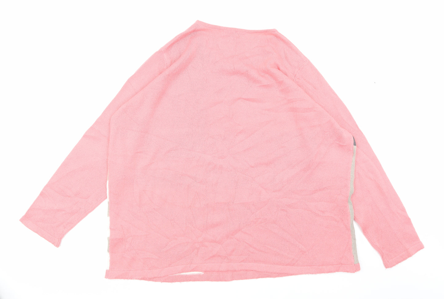 Julipa Womens Pink Striped  Pullover Jumper Size 2