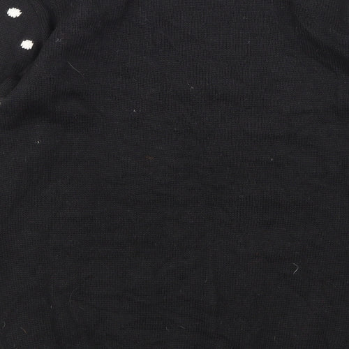 Peacocks Womens Black Animal Print  Pullover Jumper Size M  - chrstmas jumper
