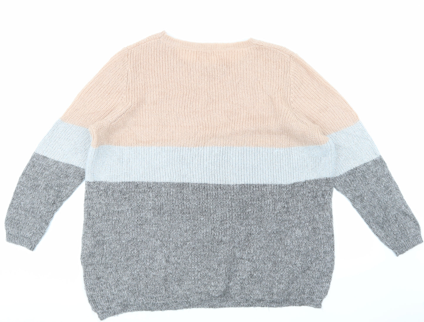 nine Womens Grey Striped  Pullover Jumper Size 20