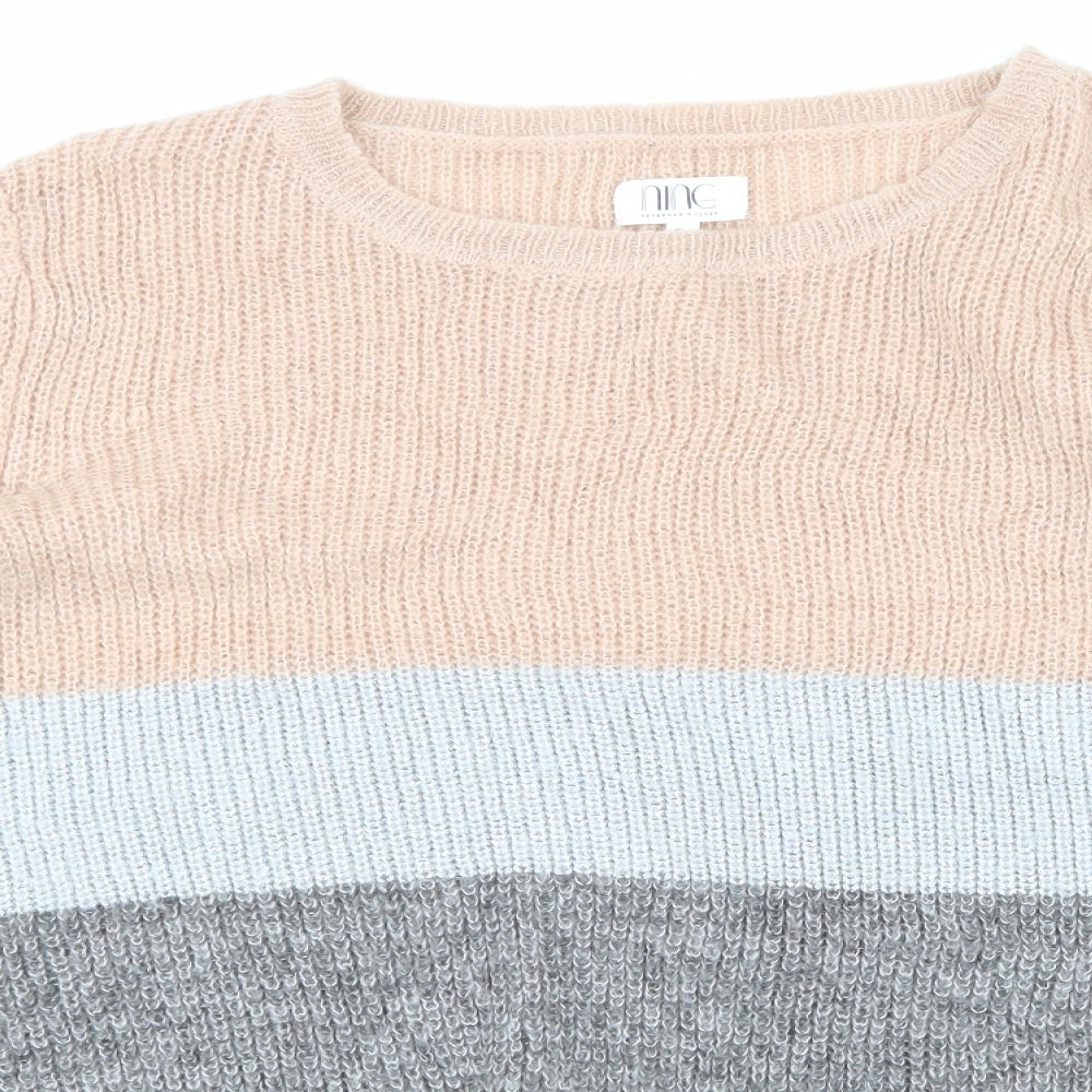 nine Womens Grey Striped  Pullover Jumper Size 20