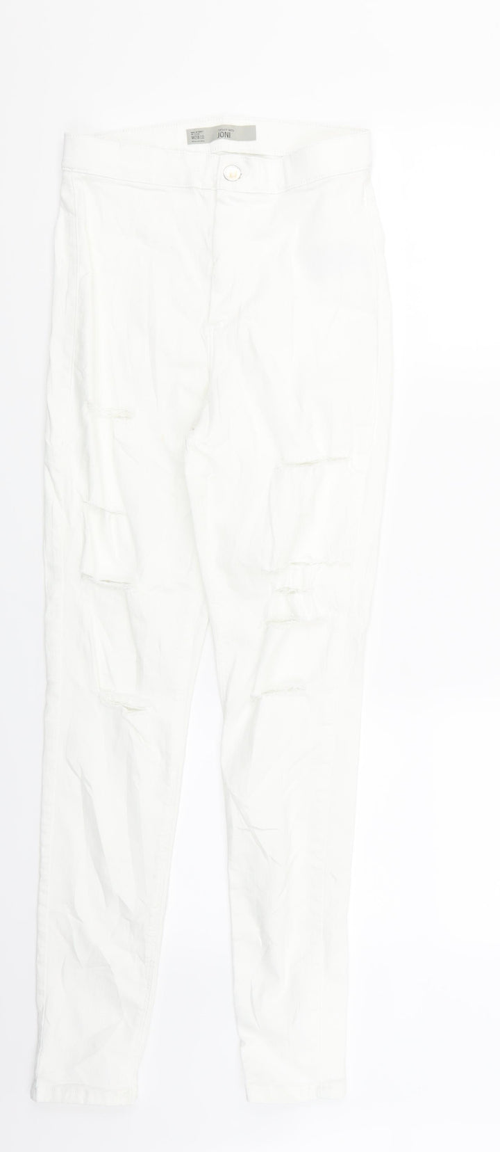 Topshop Womens White Skinny Jeans Size 28 in L32 in - Ripped distressed Look