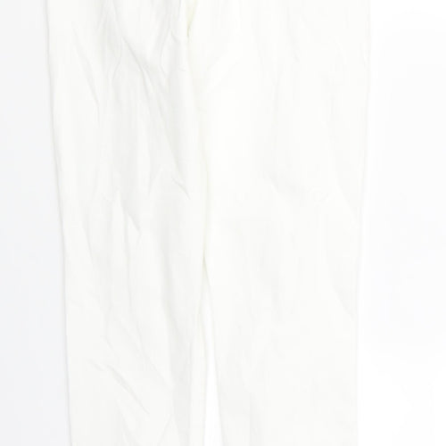 Topshop Womens White   Skinny Jeans Size 28 in L32 in - Ripped distressed Look