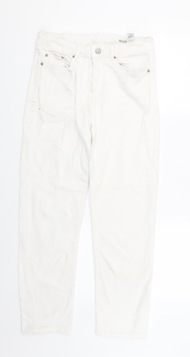 Marks and Spencer Womens White Denim Straight Jeans Size 8
