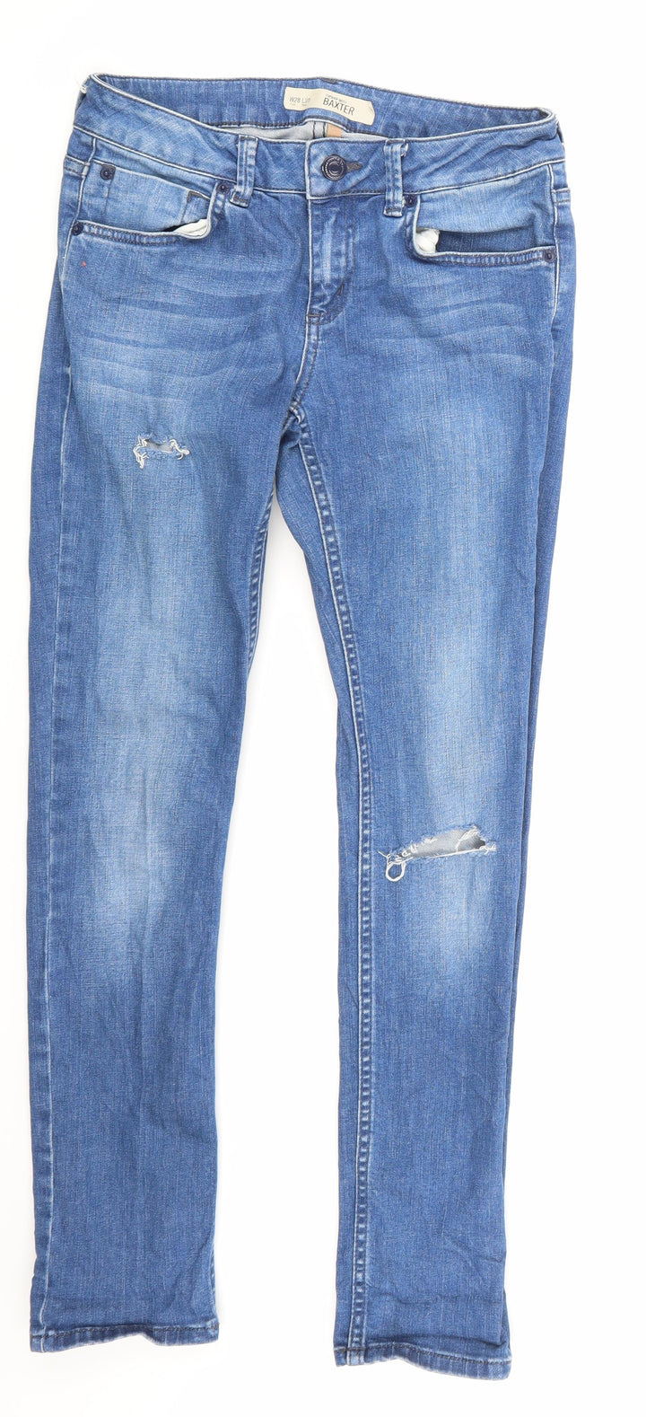 Topshop Womens Blue Denim Skinny Jeans Size 28 in L30 in