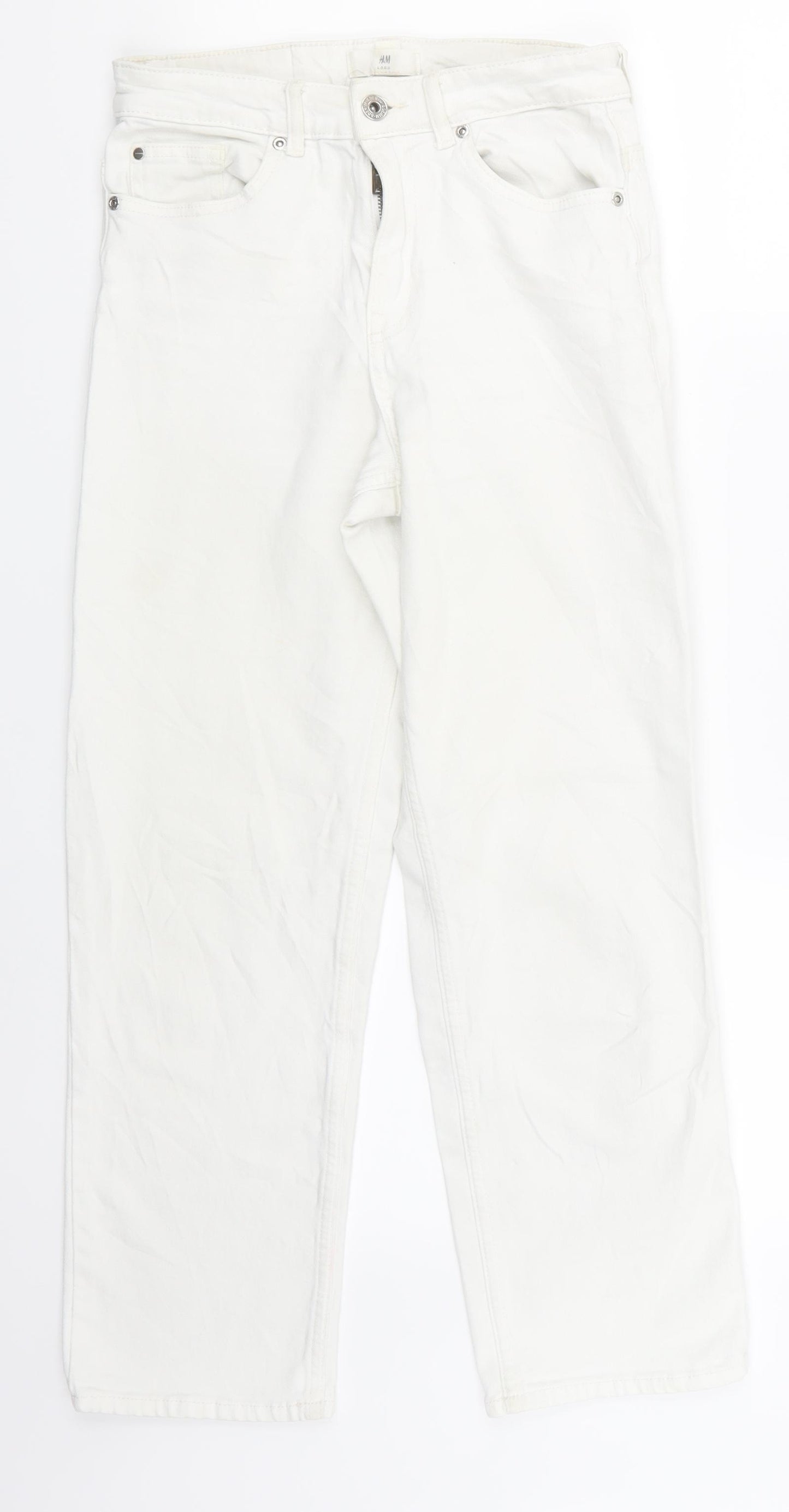 H&M Womens White  Denim Straight Jeans Size 6
