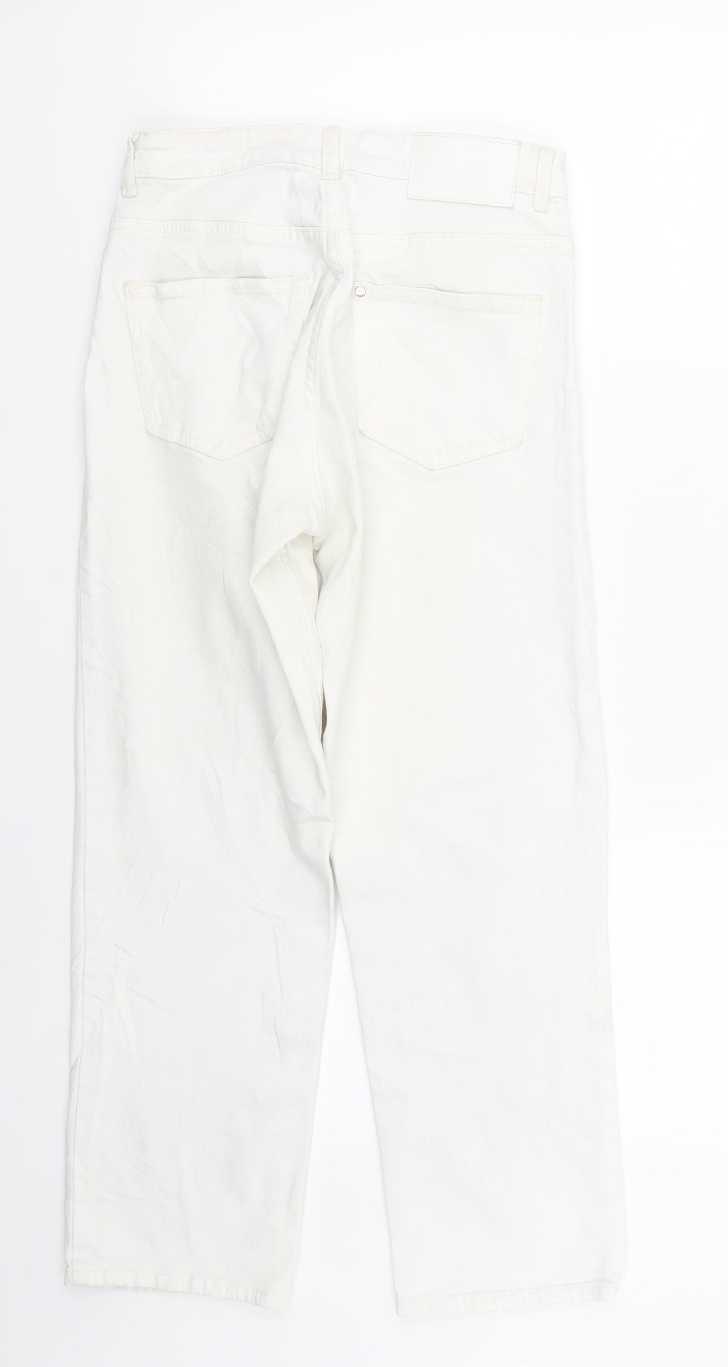 H&M Womens White  Denim Straight Jeans Size 6