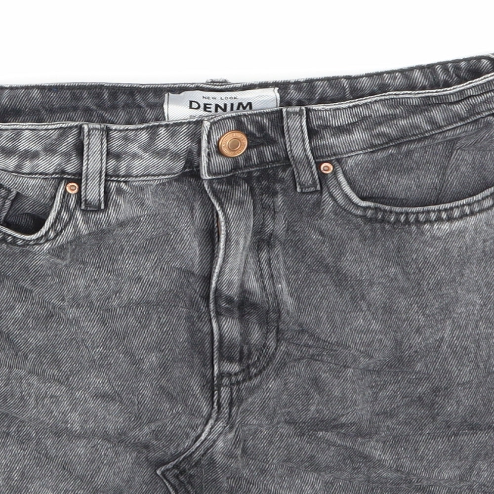 newlook Womens Black  Denim Mini Skirt Size 8