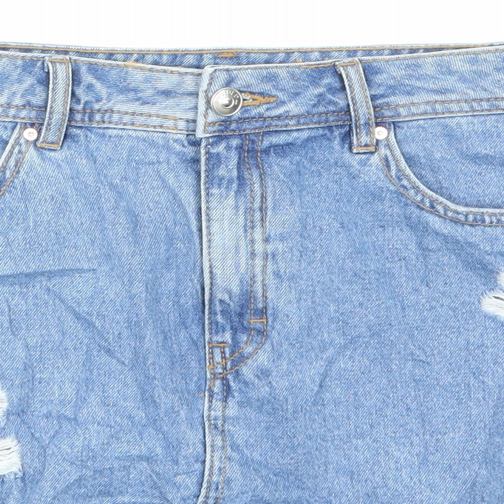 H&M Womens Blue  Denim Mini Skirt Size 6