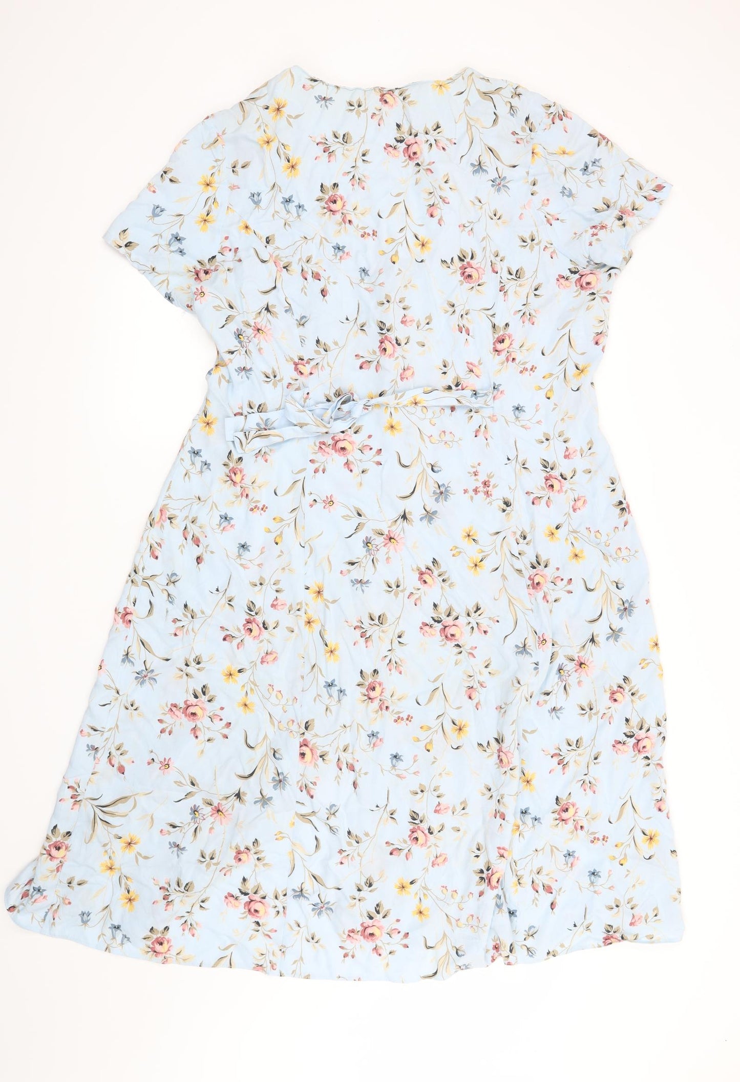 Marks and Spencer Womens Blue Floral  Shirt Dress  Size 20
