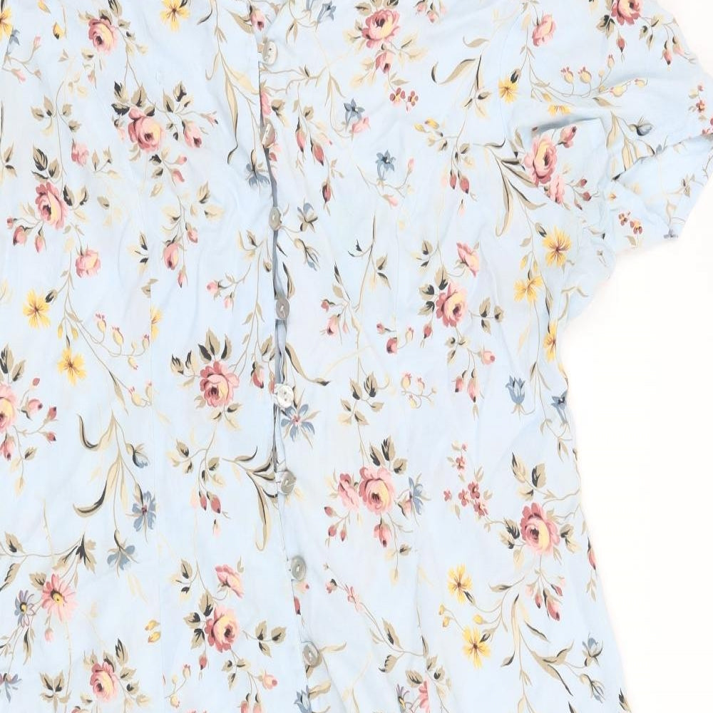 Marks and Spencer Womens Blue Floral  Shirt Dress  Size 20