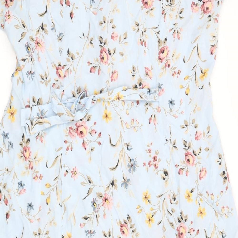 Marks and Spencer Womens Blue Floral  Shirt Dress  Size 20