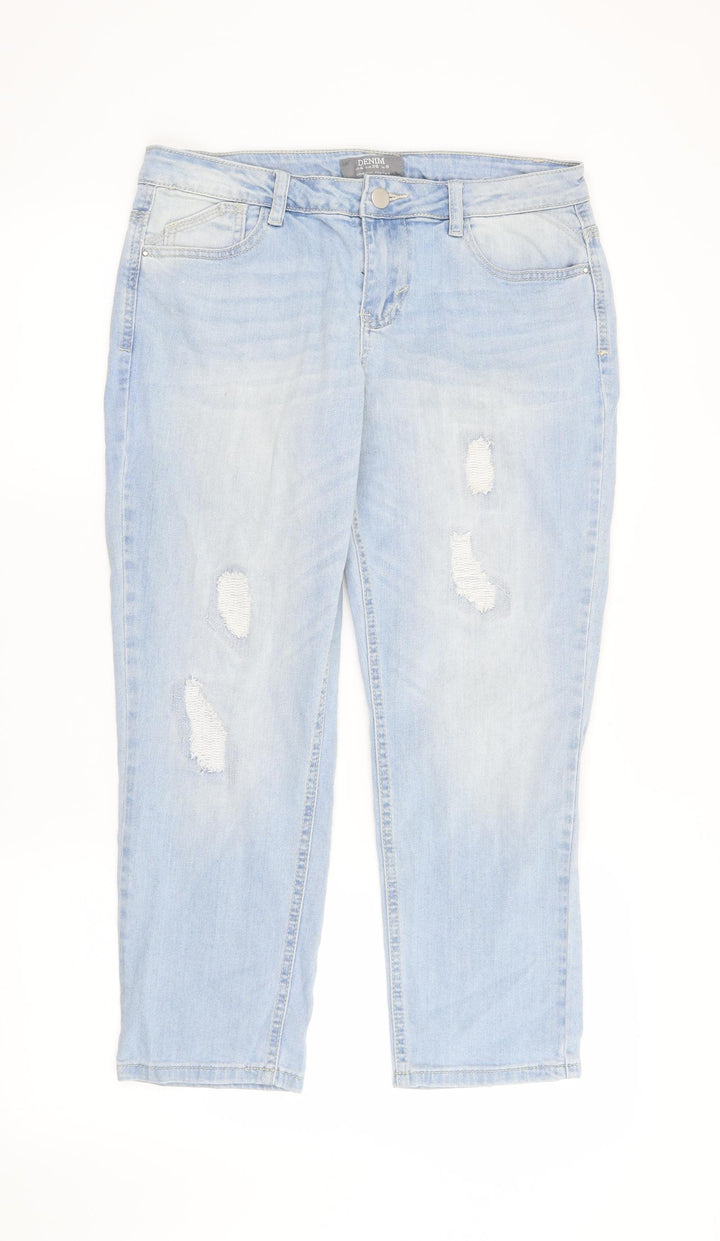 Dorothy Perkins Womens Blue Straight Jeans Size 8 L24 in