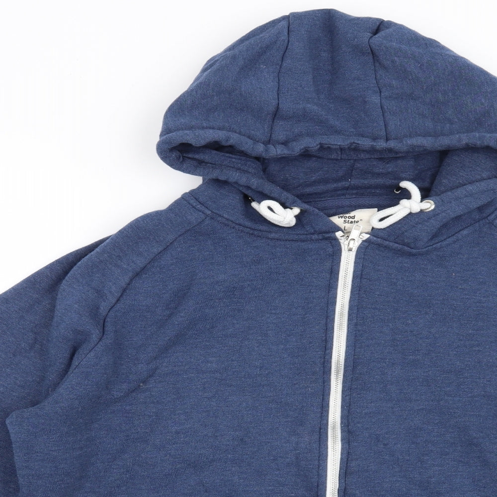 Cedar Wood State Mens Blue   Full Zip Hoodie Size L