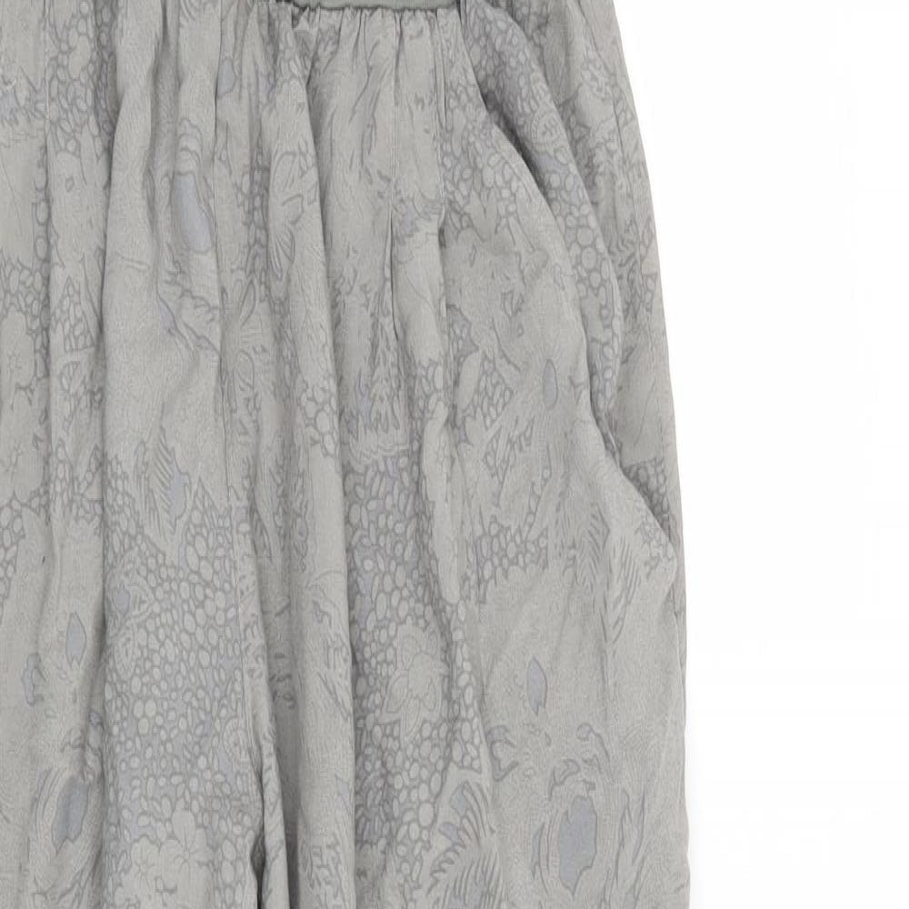 Body Flirt Womens Grey Floral  Trousers  Size 14 L31 in