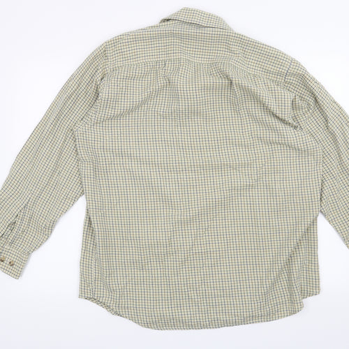 Preworn Mens Yellow Check   Button-Up Size 16