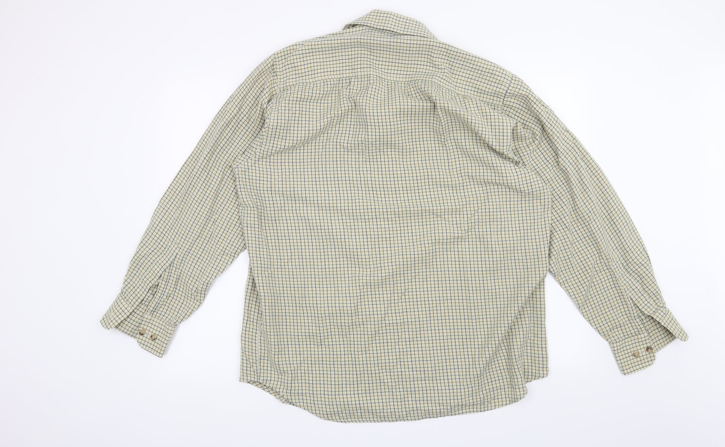 Preworn Mens Yellow Check   Button-Up Size 16