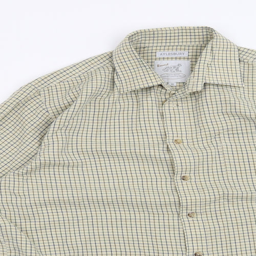 Preworn Mens Yellow Check   Button-Up Size 16