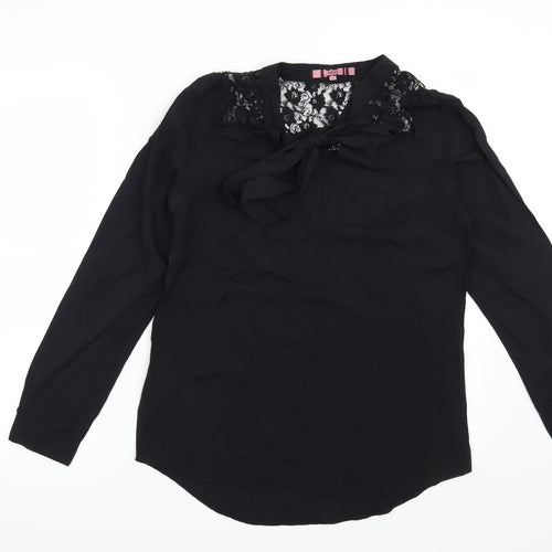 NEXT Womens Black Floral  Basic Blouse Size 10
