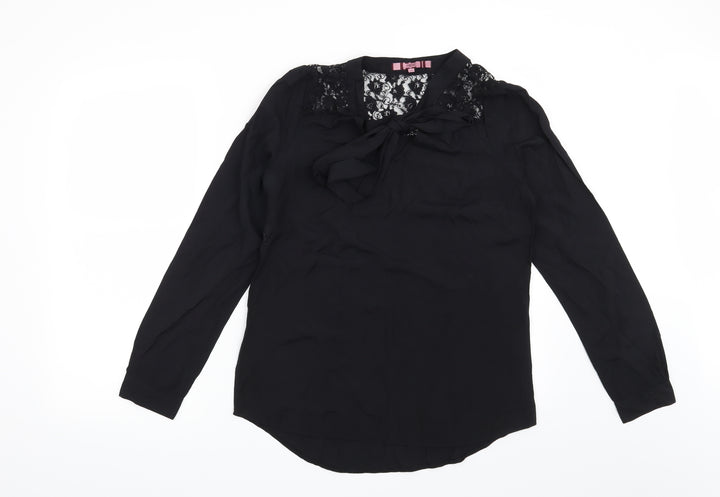 NEXT Womens Black Floral  Basic Blouse Size 10