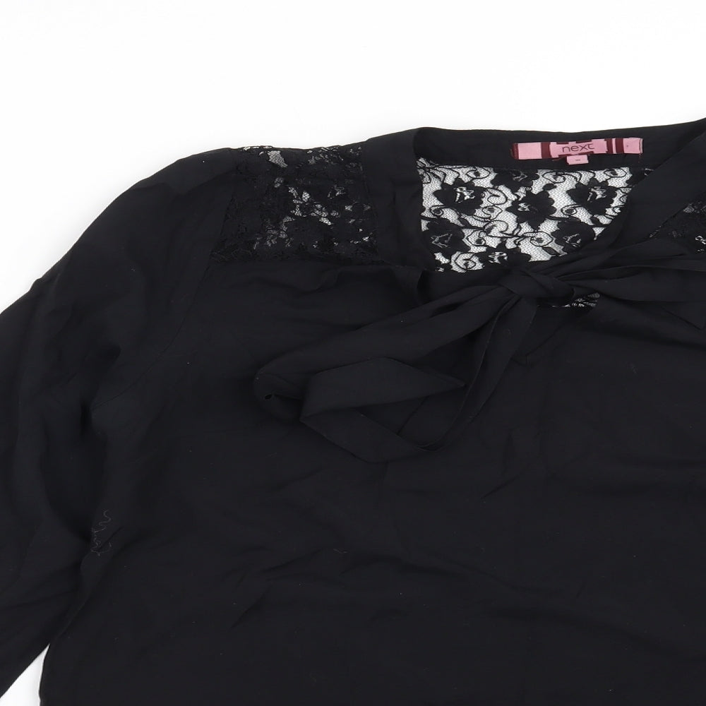 NEXT Womens Black Floral  Basic Blouse Size 10
