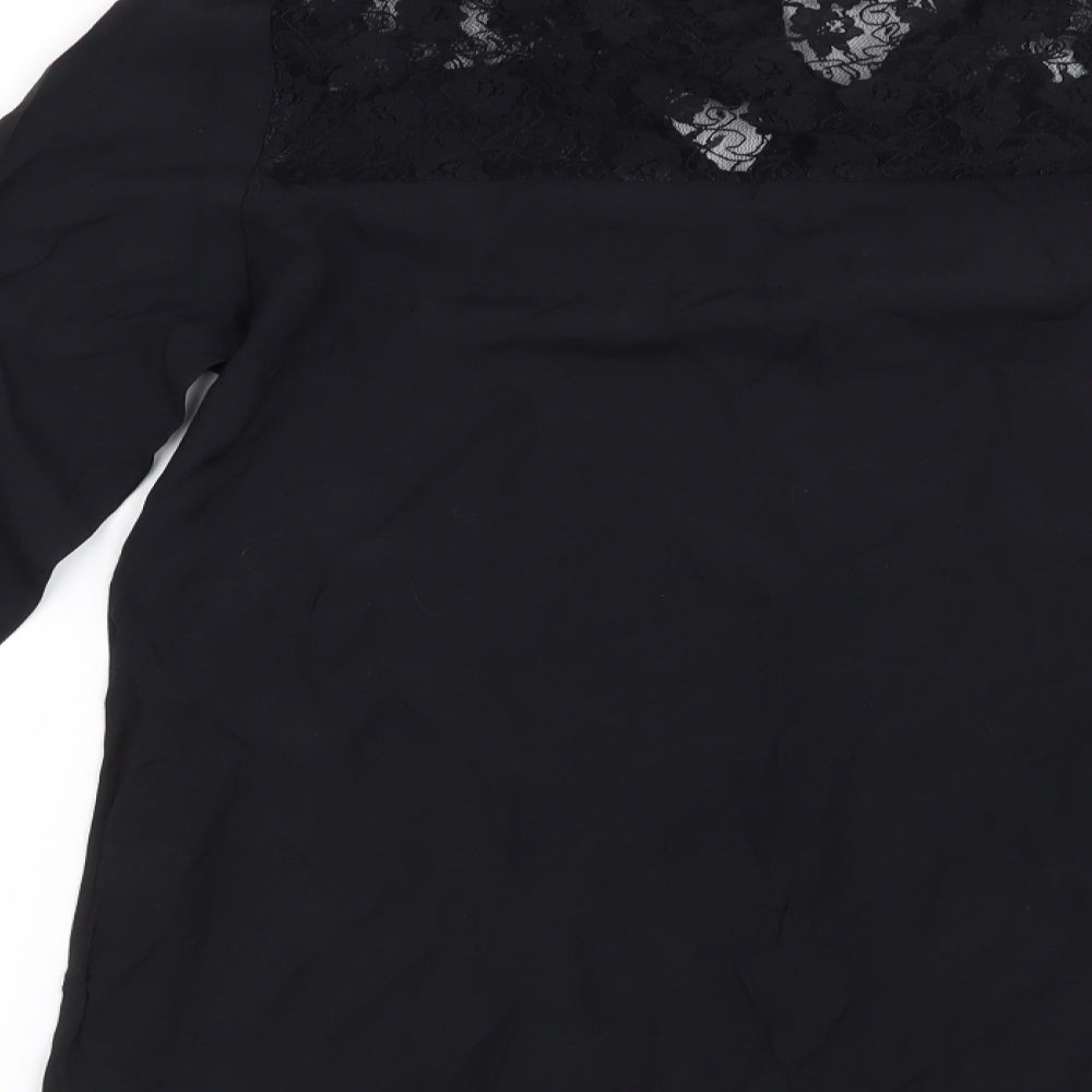 NEXT Womens Black Floral  Basic Blouse Size 10
