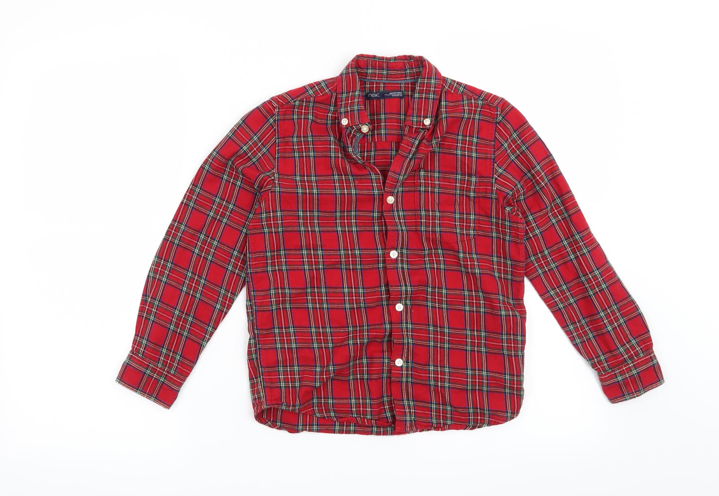 NEXT Boys Red Check  Basic Button-Up Size 8 Years