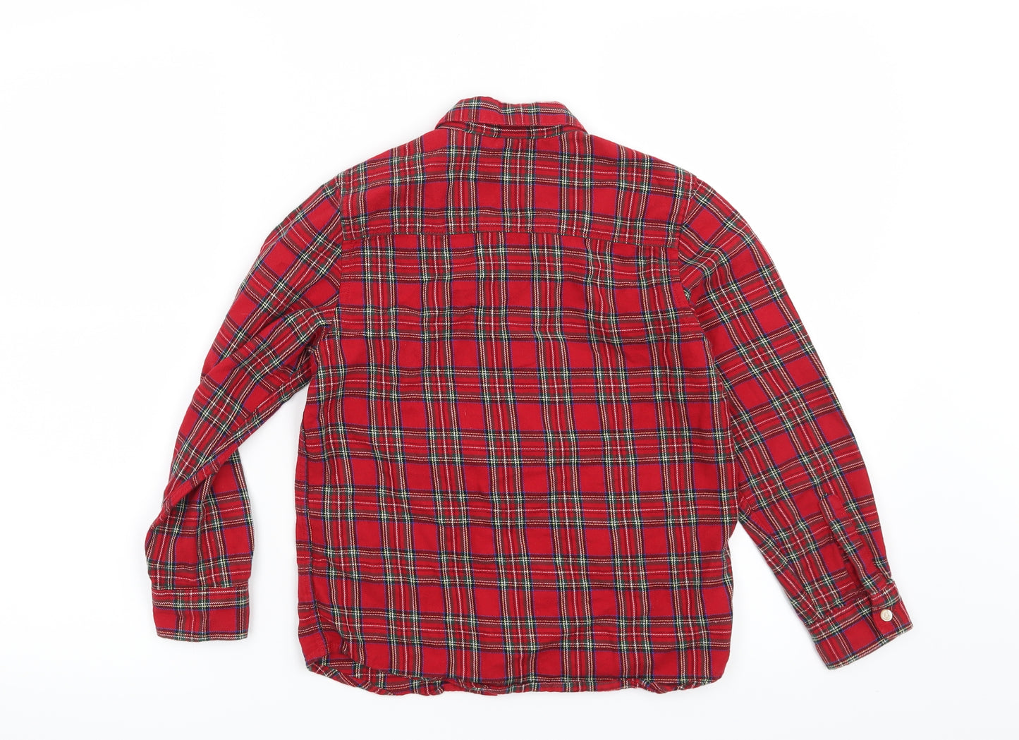 NEXT Boys Red Check  Basic Button-Up Size 8 Years