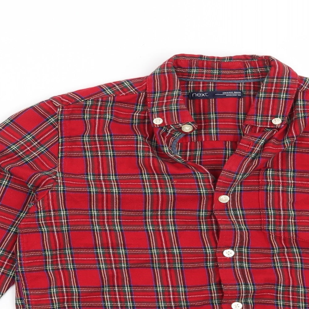 NEXT Boys Red Check  Basic Button-Up Size 8 Years