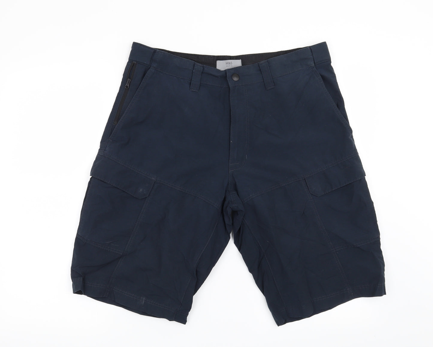 Marks and Spencer Mens Blue   Cargo Shorts Size 34 in