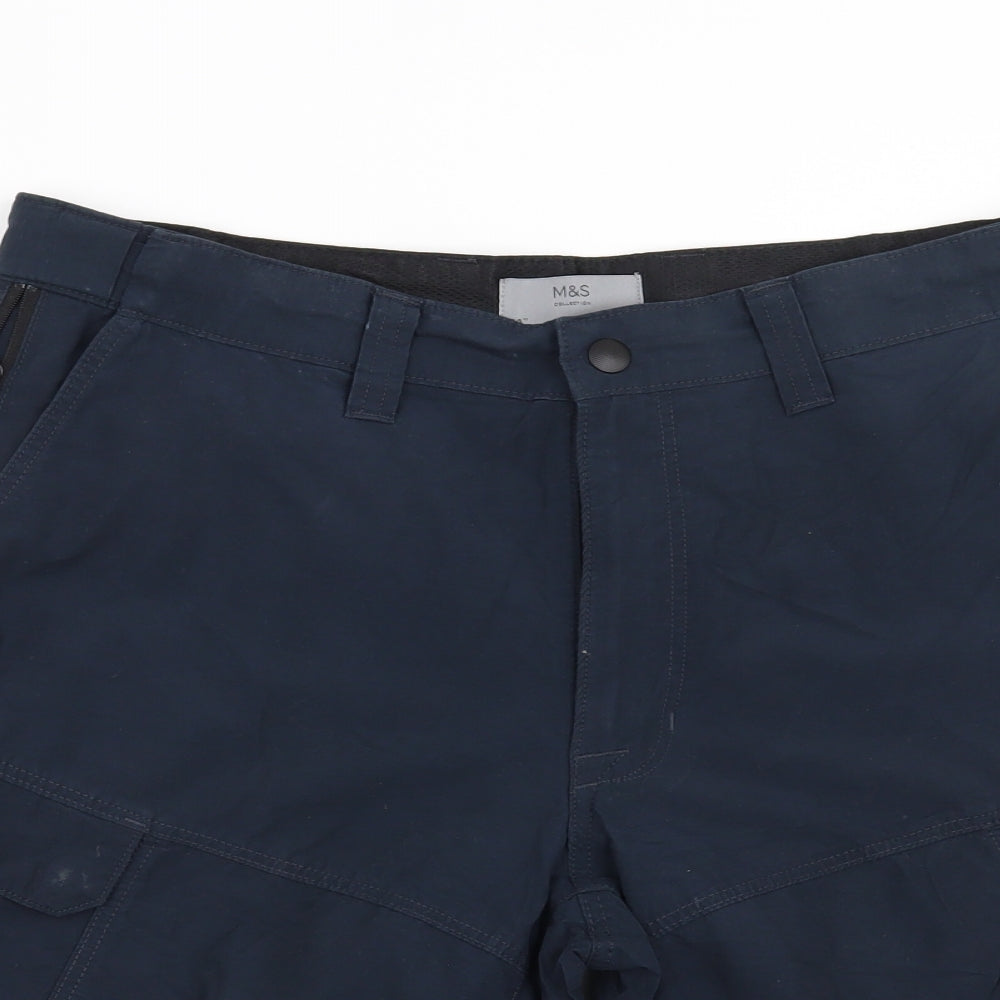 Marks and Spencer Mens Blue   Cargo Shorts Size 34 in
