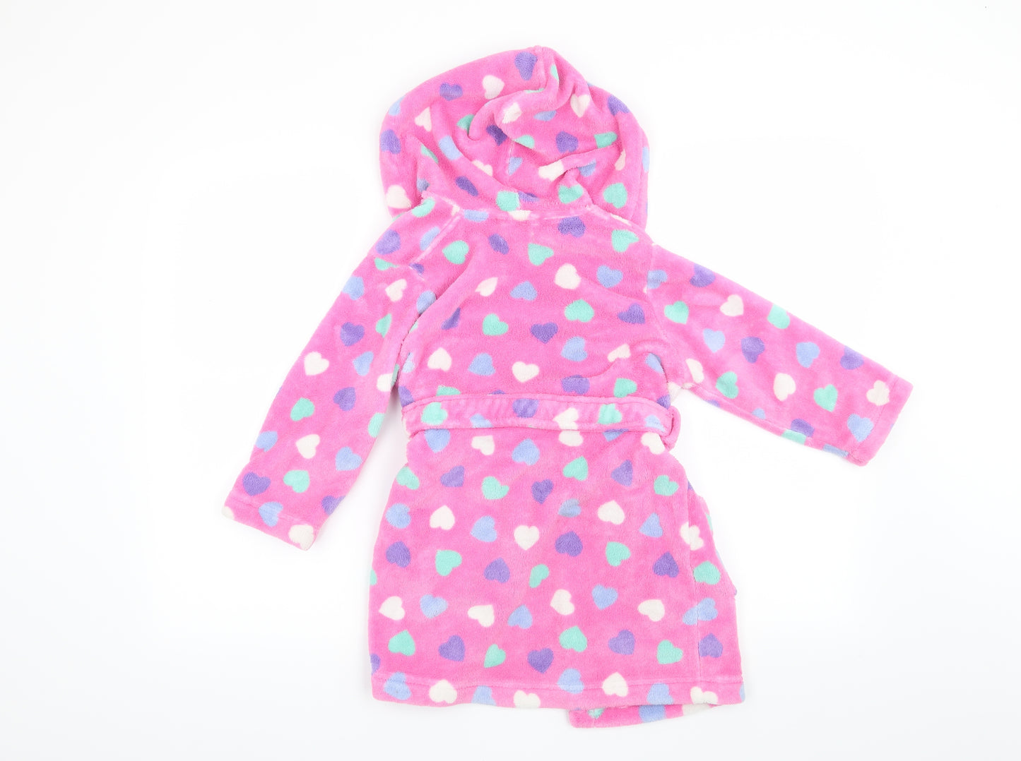 Blue Zoo Girls Pink Solid  Top Robe Size 3-4 Years  - Hearts