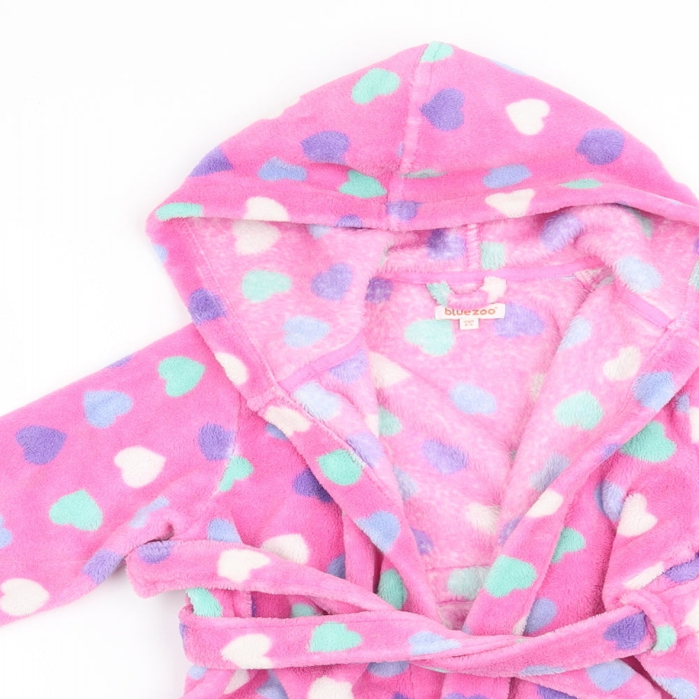 Blue Zoo Girls Pink Solid  Top Robe Size 3-4 Years  - Hearts