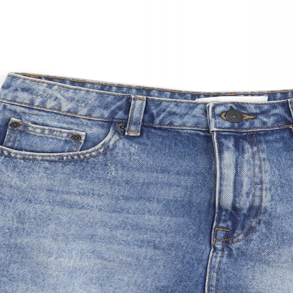 Zara Womens Blue   Cut-Off Shorts Size 10