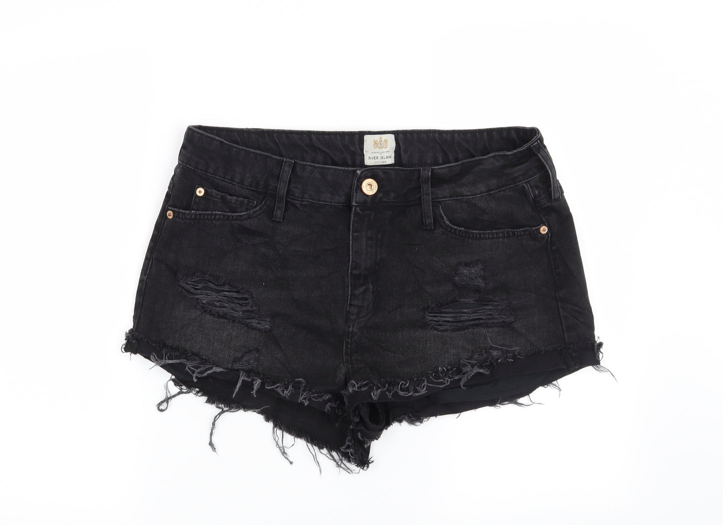River Island Womens Black   Cut-Off Shorts Size 14