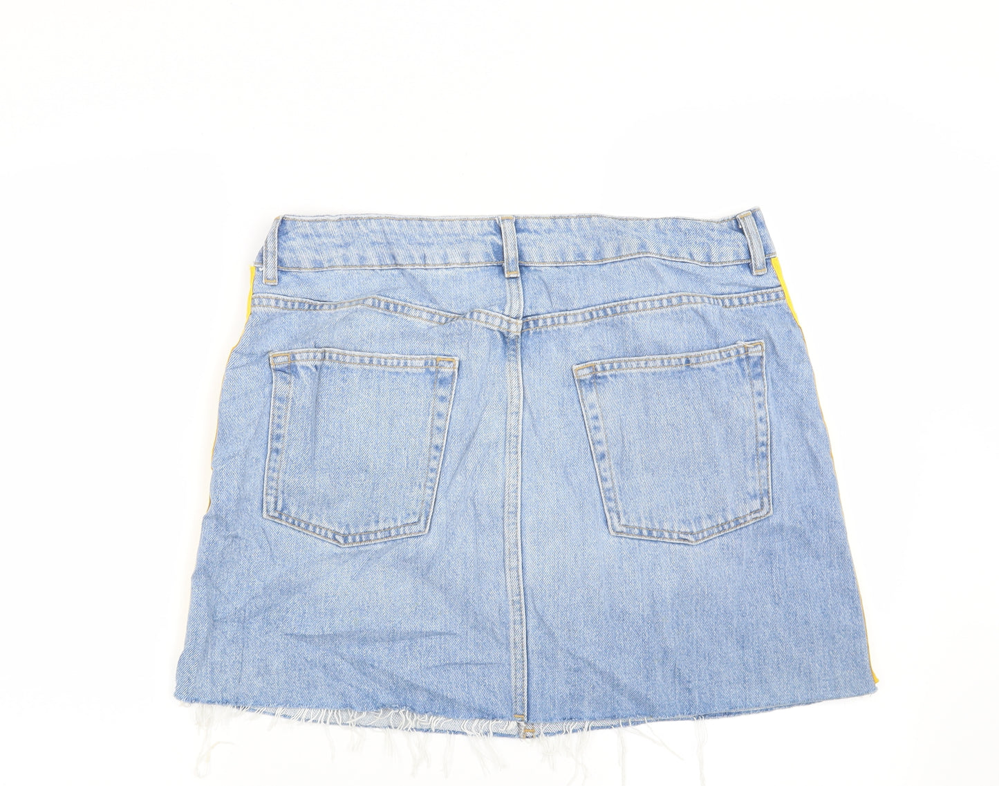 Topshop Womens Blue Striped  Mini Skirt Size 14