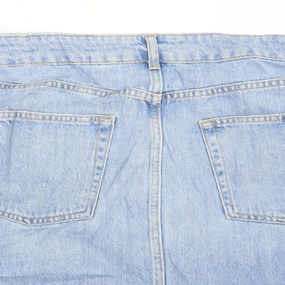 Topshop Womens Blue Striped  Mini Skirt Size 14