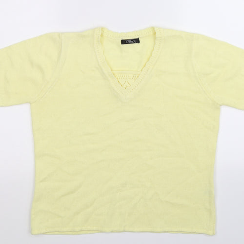 BM Womens Yellow  Knit Pullover Jumper Size S
