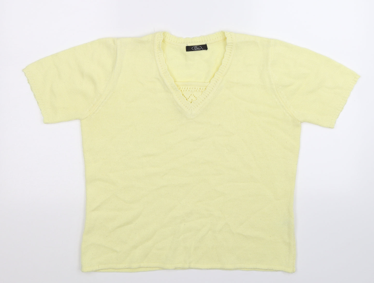 BM Womens Yellow  Knit Pullover Jumper Size S