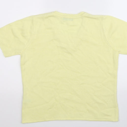 BM Womens Yellow  Knit Pullover Jumper Size S