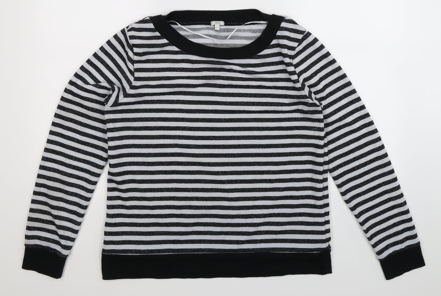 OVS Womens Multicoloured Striped  Pullover Sweatshirt Size L