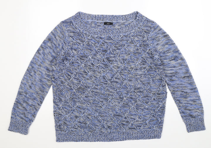 M&Co Womens Blue Knit Pullover Jumper Size 18