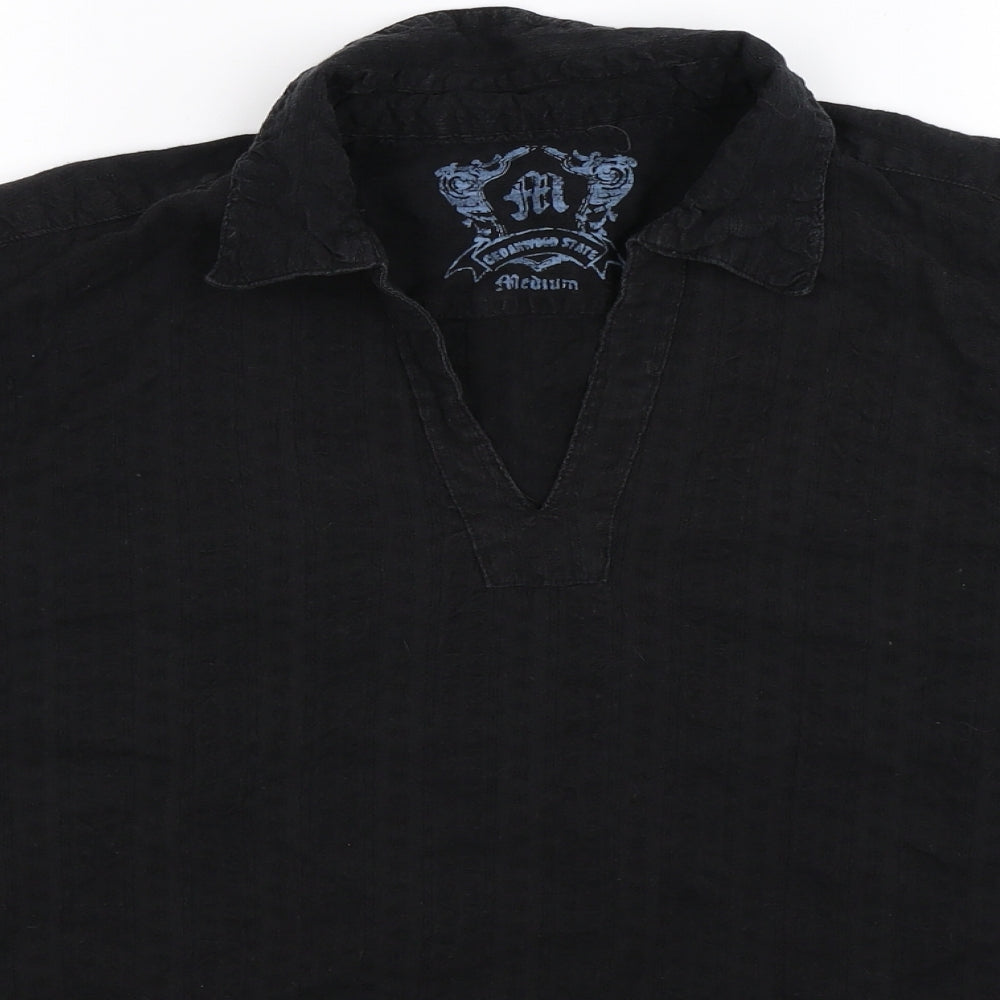 Cedar Wood State Mens Black    Polo Size M
