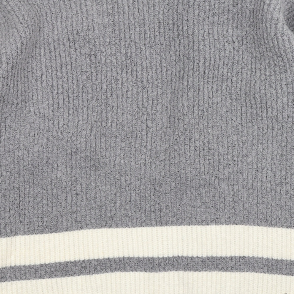 Primark Womens Grey  Knit Cardigan Jumper Size 16