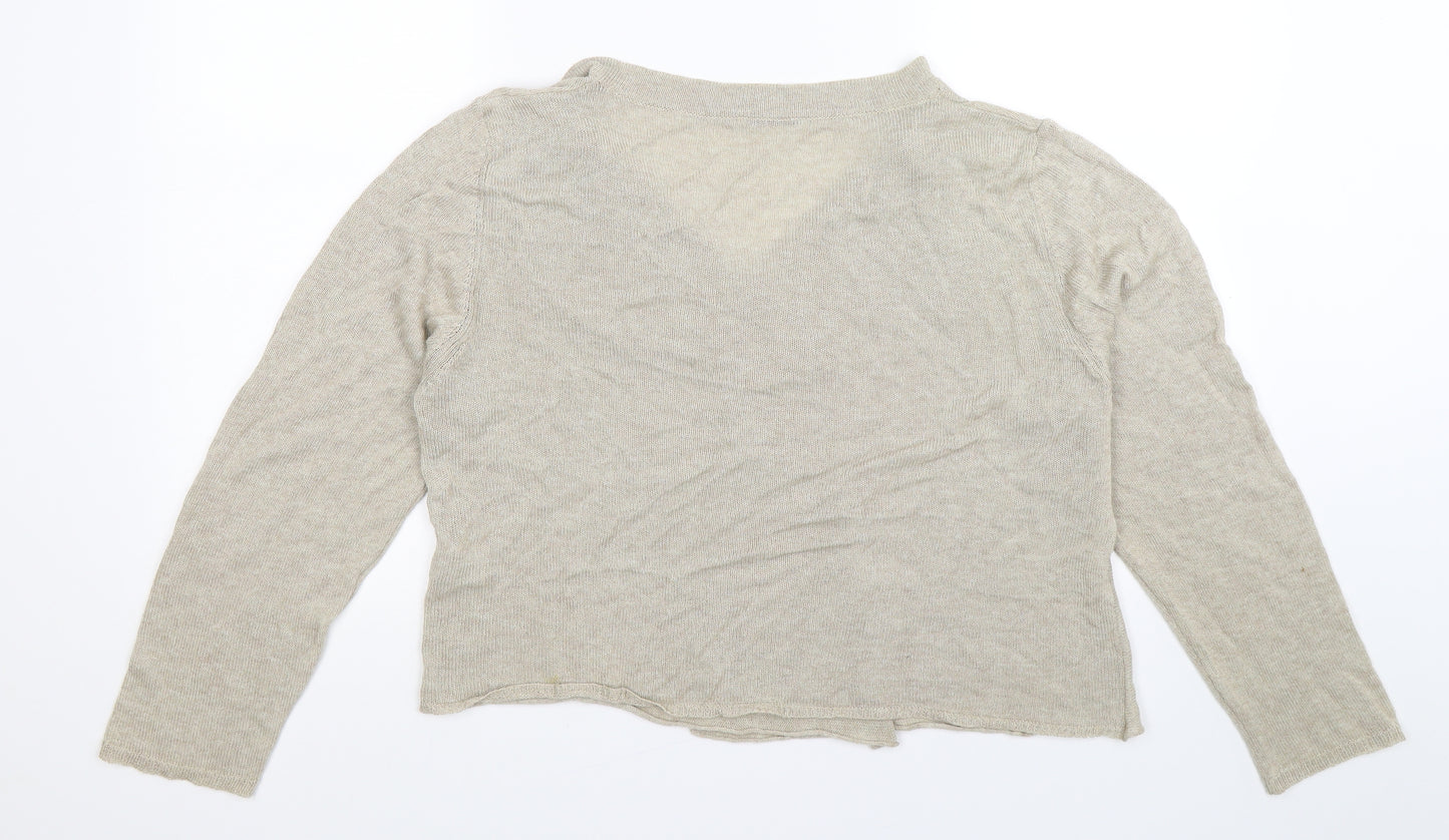 Artigiano Womens Beige  Knit Cardigan Jumper Size L