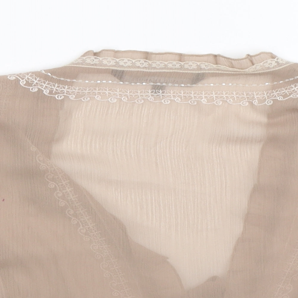 David Emanuel Womens Beige   Basic Blouse Size 12